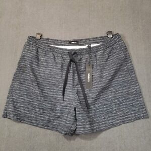 Nova Men Swim Trunks Mens XL Black Heathered Volley Shorts  NEW
